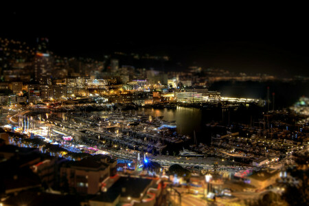 casa, Mônaco, Monte Carlo, noite, porta, sity, a cidade, a noite