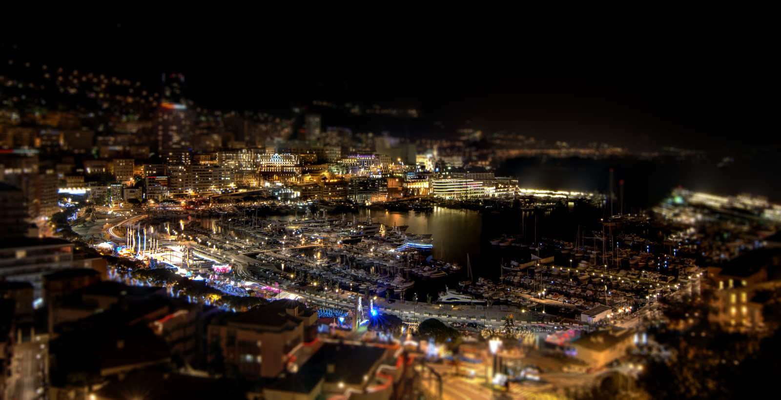 la città, la sera, yachts, notte, casa, porta, Monaco, Monte Carlo