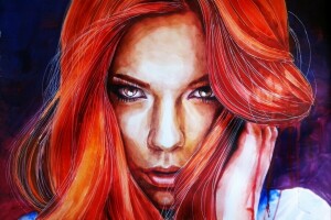 artista Chirkov Arthur, menina, cabelo, Veja, Pintura