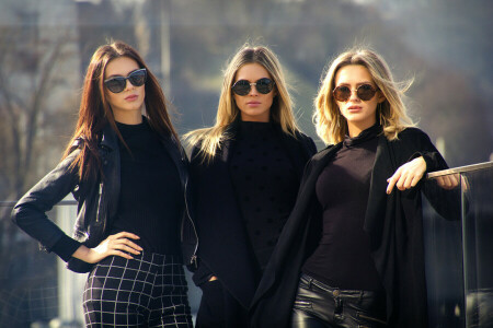 Estilo de la ciudad, tres niñas, tres modelos