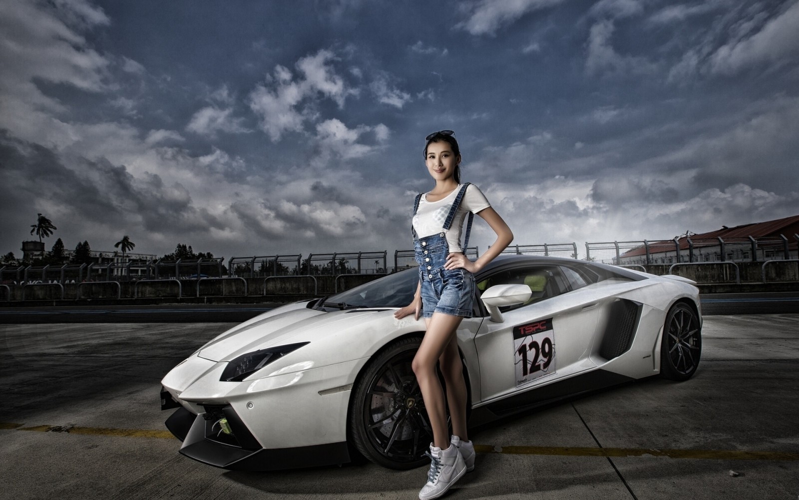 pose, Lamborghini, supercar, Aventador, model, Mașină sport, asiatic