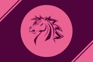 logo, rosa, unicorno