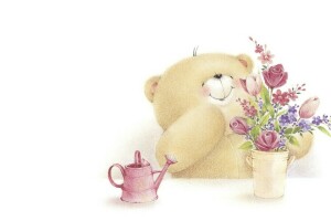 a bunch, art, bear, children's, Forever Friends Deckchair bear, mood, smile