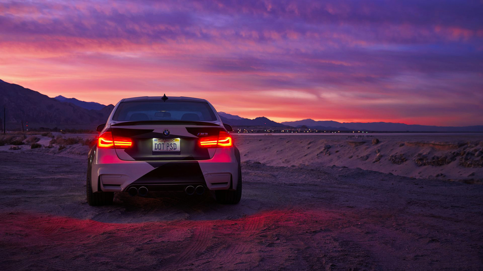 lumière, noir, le coucher du soleil, des nuages, blanc, ciel, BMW, Arrière