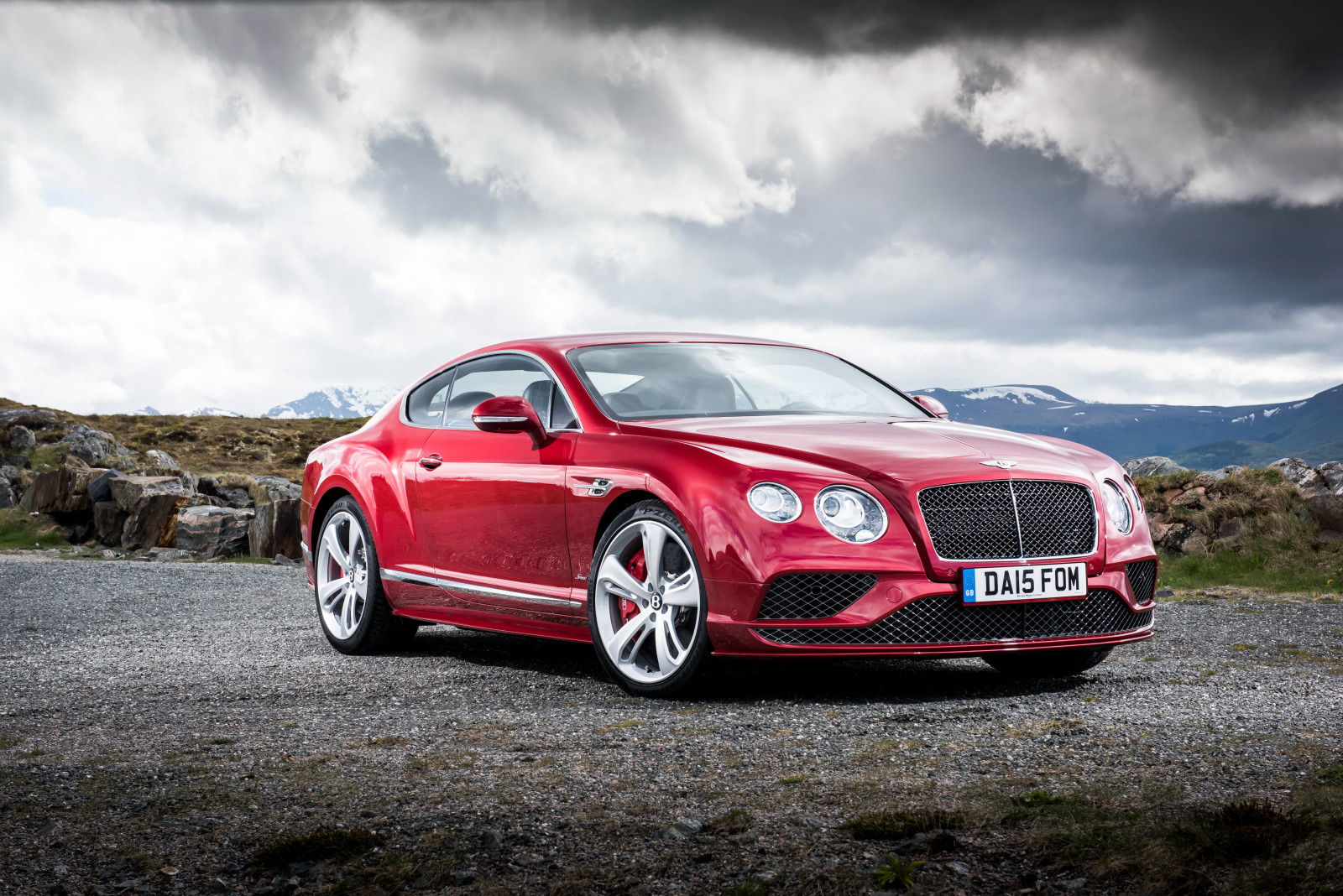 rosso, velocità, Bentley, Continentale, 2015