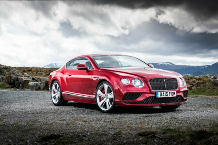 2015, Bentley, Continentaal, rood, snelheid