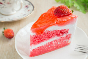 cake, jelly, strawberry