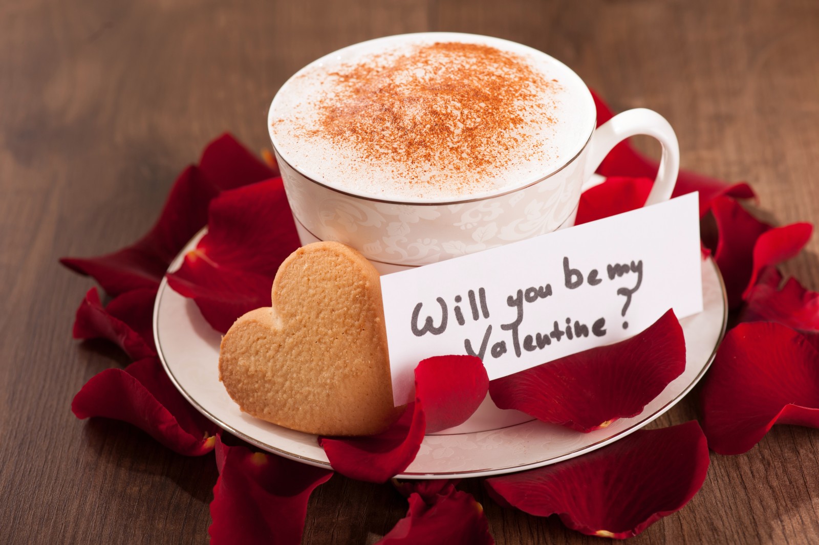 amore, romantico, cuori, San Valentino, Rose, cuore, caffè, petali