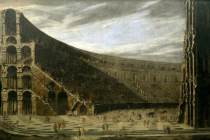 architecture, Colosseum, people, picture, Viviano Codazzi