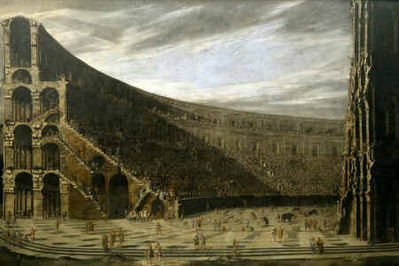 architectuur, Colosseum, mensen, afbeelding, Viviano Codazzi