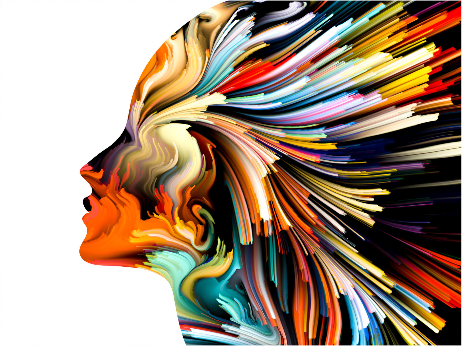 art, figure, colors, Woman, lines, head