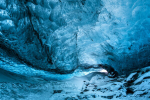 grotta, ghiaccio, dipingere, la grotta