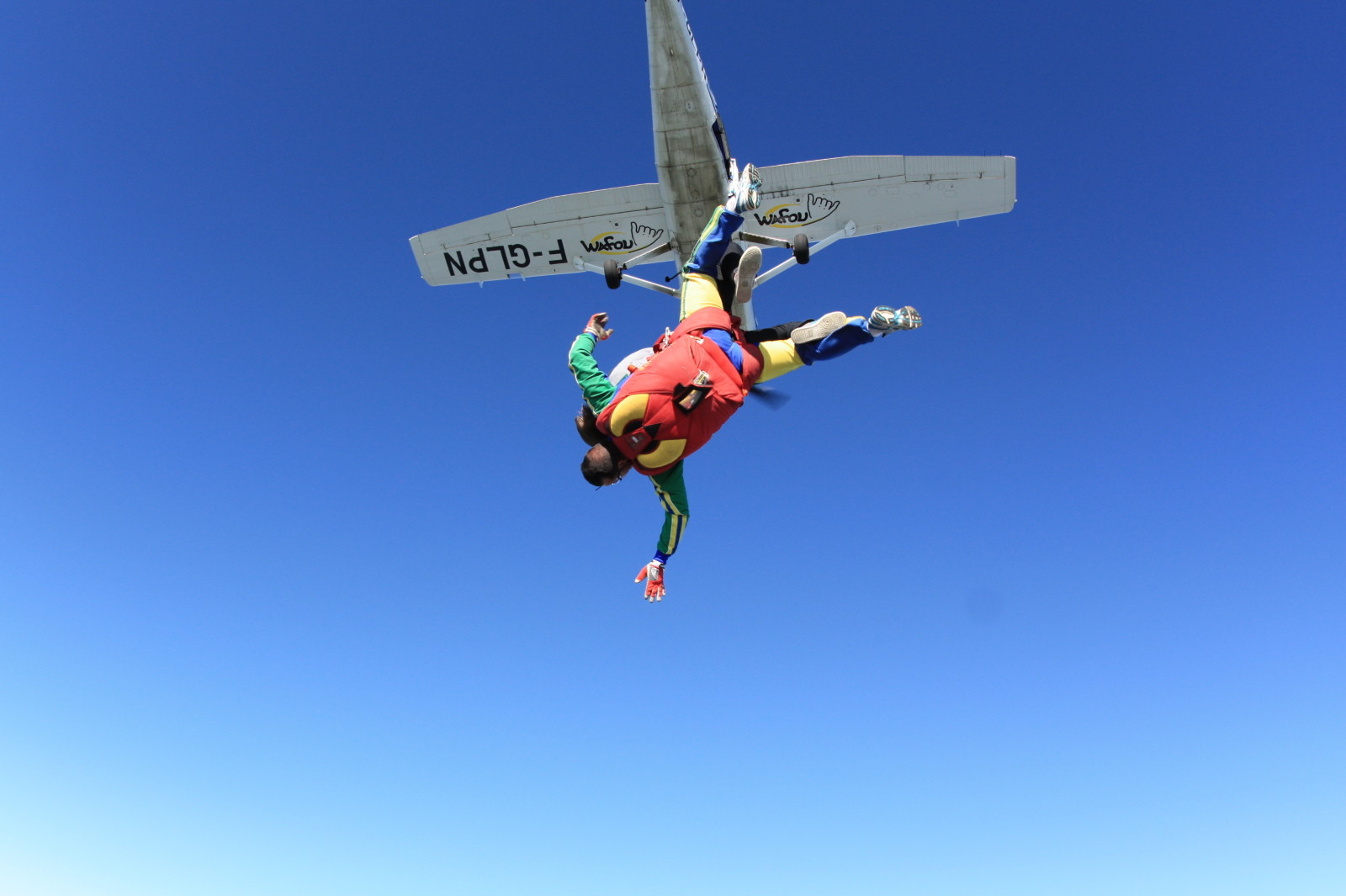 o céu, o avião, pára-quedistas, Pára-quedas, paraquedismo, tandem