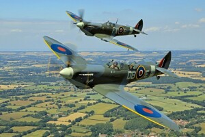 Vechter, paar-, RAF, driftkop, Supermarine Spitfire, De tweede Wereldoorlog