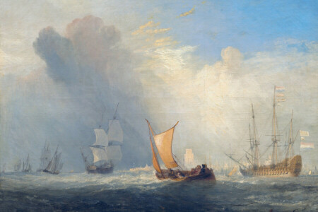 barca, immagine, vela, mare, paesaggio marino, nave, William Turner