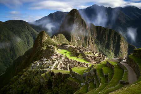 nori, Machu Picchu, Peru, ruine, America de Sud, cerul