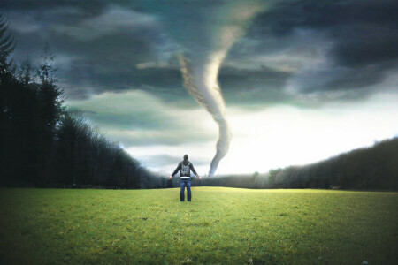 field, guy, Tornado