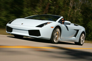 convertible, Lamborghini, mouvement, route, Araignée