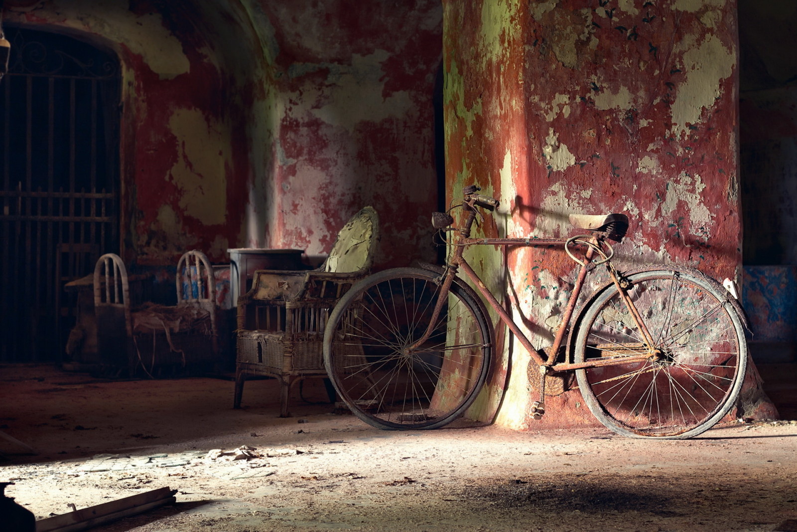 ligero, bicicleta, habitación