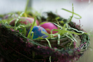 basket, Easter, eggs, holiday