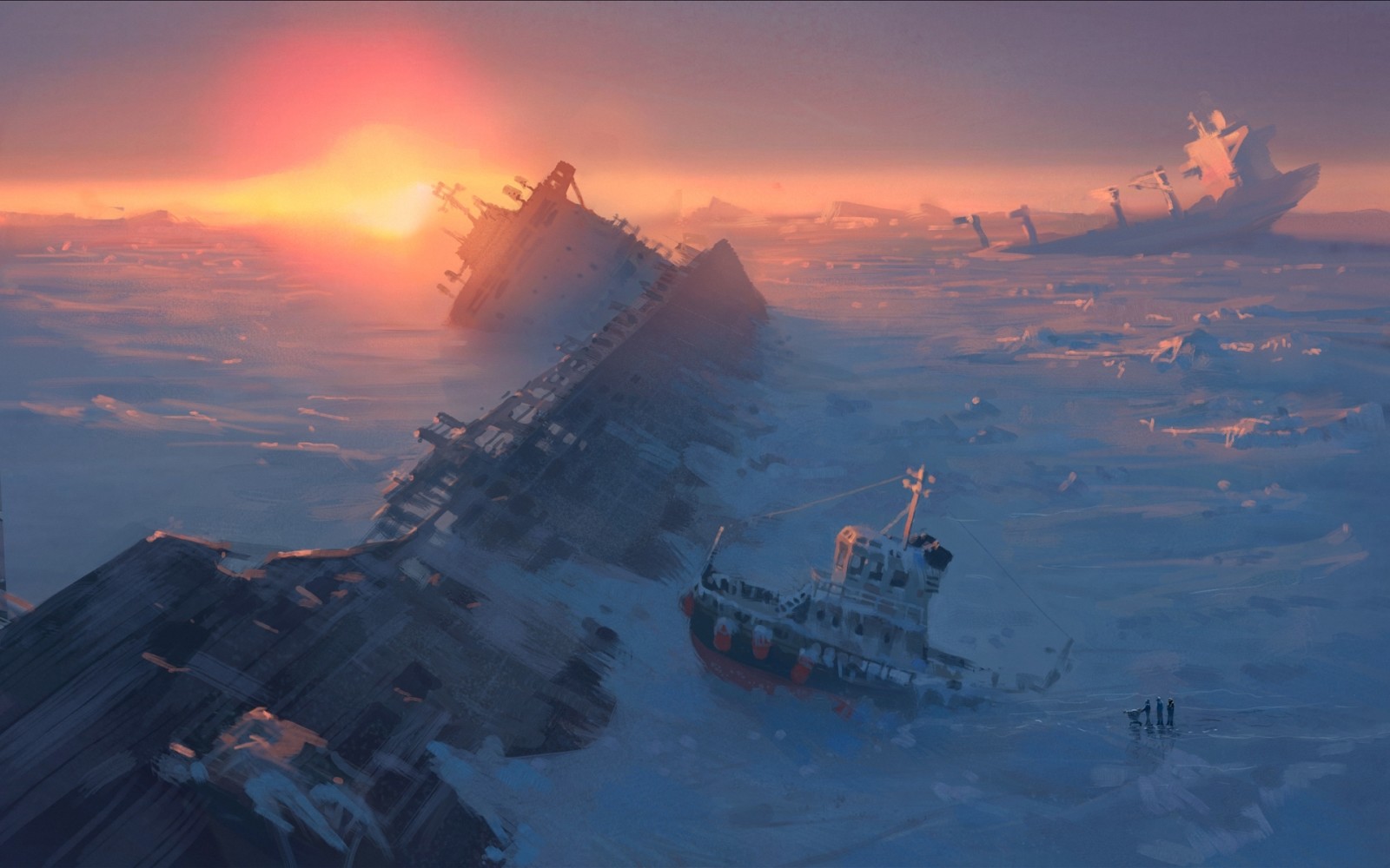 snow, ice, sea, art, ship, The ocean, Fiction, Apocalypse