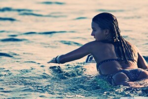 bikini, Surf, bagnato