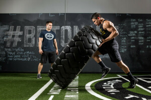 crossfit, giant tire, pose, strength