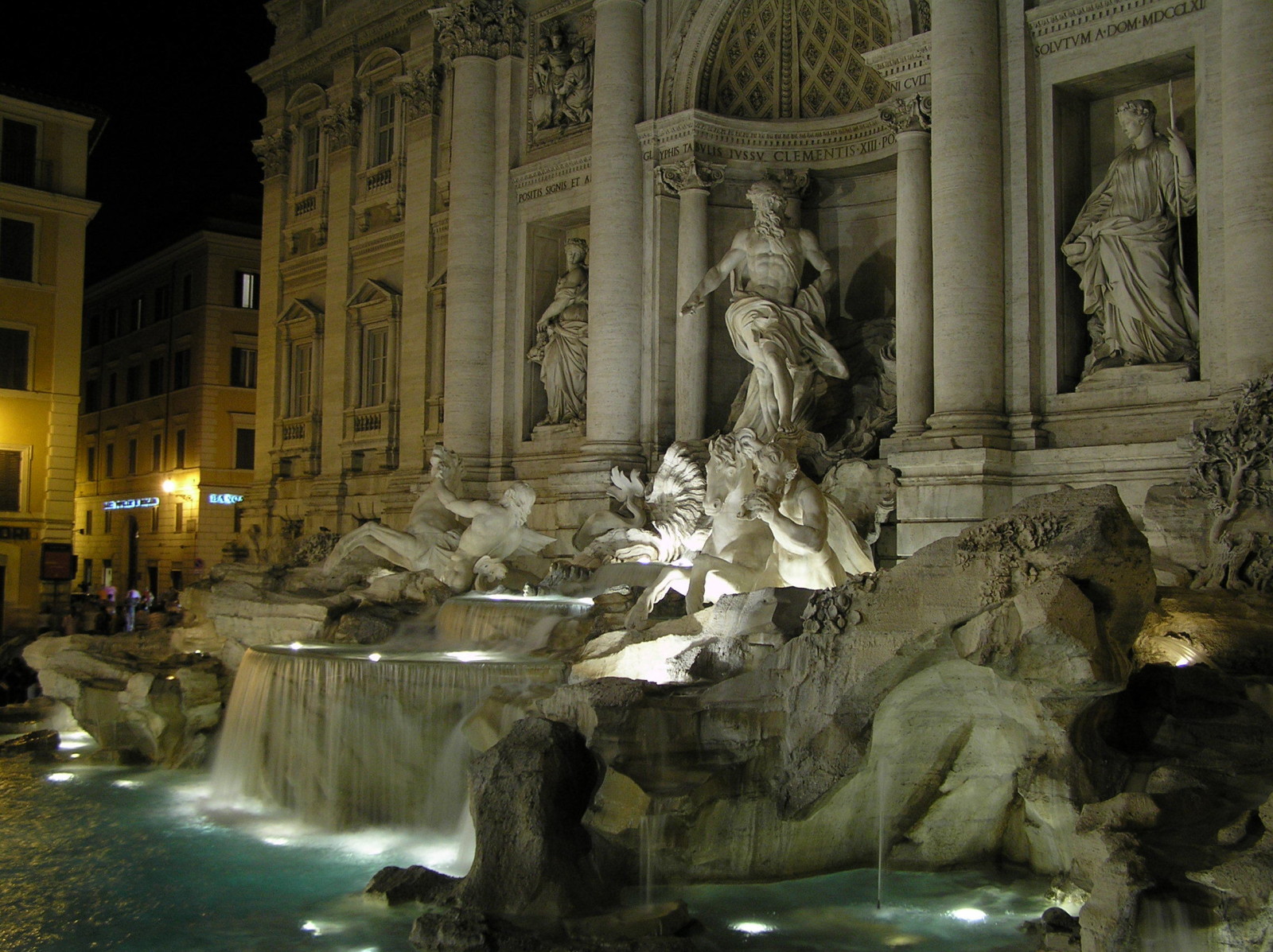 le soir, lumières, Accueil, l'eau, Italie, Rome, sculpture, Fontaine