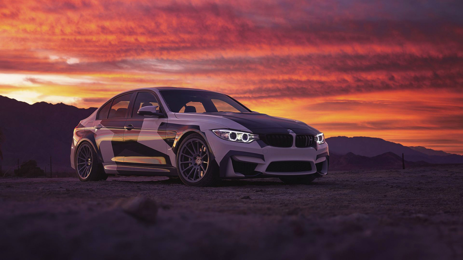 luz, Preto, pôr do sol, nuvens, branco, céu, BMW, Frente