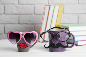 books, coffee, Cup, cute, funny, glasses, lips, mug