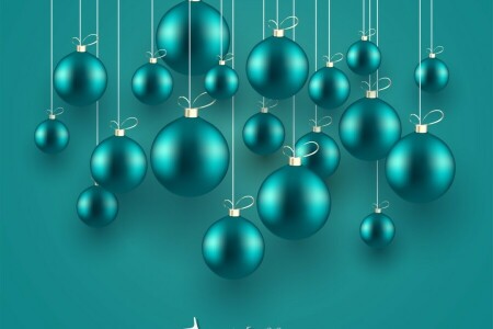 balls, Christmas, holiday, postcard