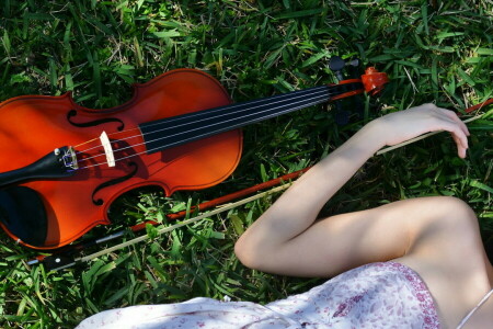 menina, Música, violino