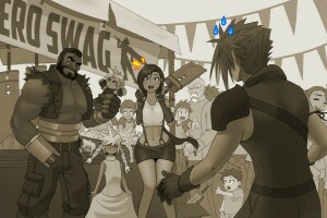 Barret Wallace, Barrett, Cloud Strife, FF7, Final Fantasy, Tifa, Tifa Lockhart, legetøj