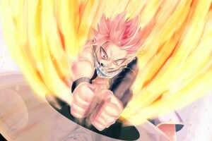 rabbia, anime, arte, Coda di fata, fuoco, tipo, Magia, Natsu Dragneel