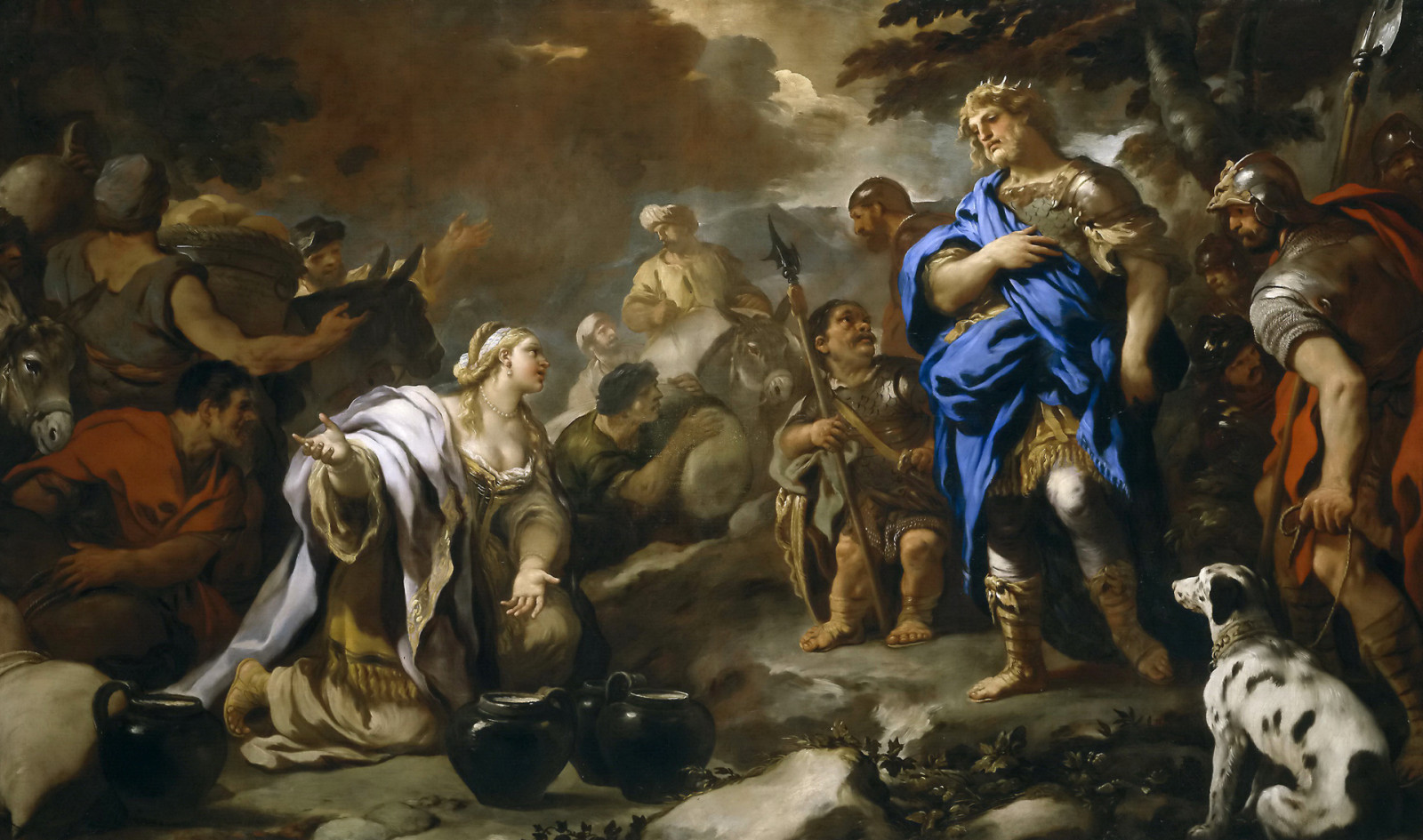 cenário, Mitologia, Luca Giordano, A sabedoria de Abigail