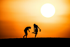 horizon, Joy, landscape, sunset, the sky, the sun