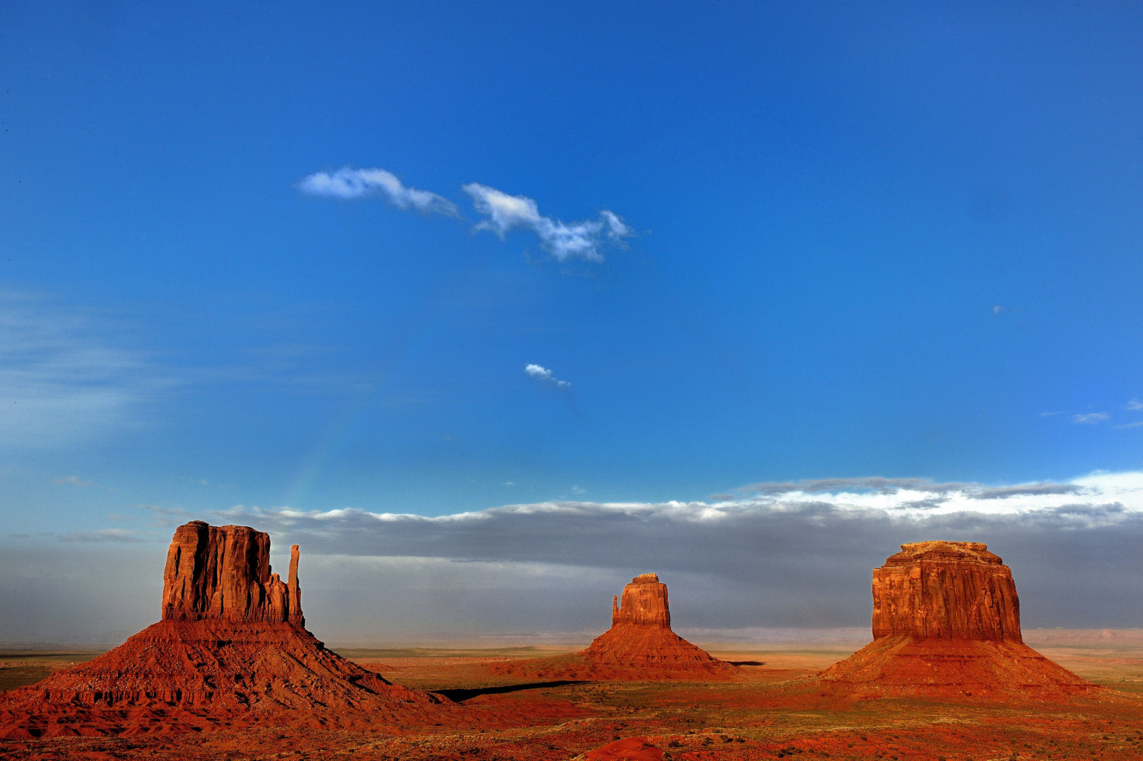 el cielo, nubes, montañas, Estados Unidos, rocas, Valle del monumento