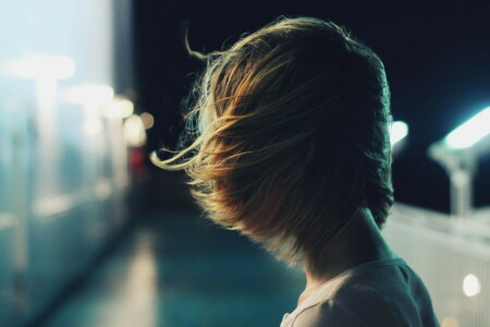 girl, hair, light, photo