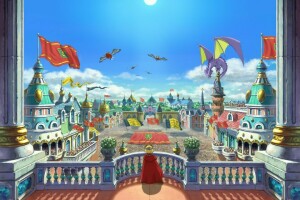 balcony, dragon, home, King, Level-5, PS4, The crowd, the sky