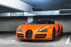 Bugatti, Wielki, Pomarańczowy, sport, Veyron, Vitesse