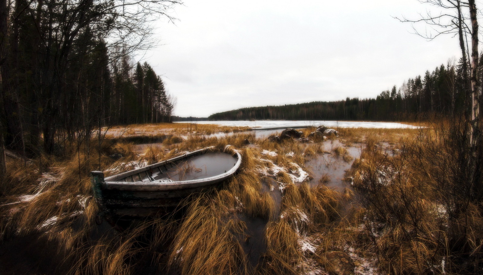 luonto, järvi, vene