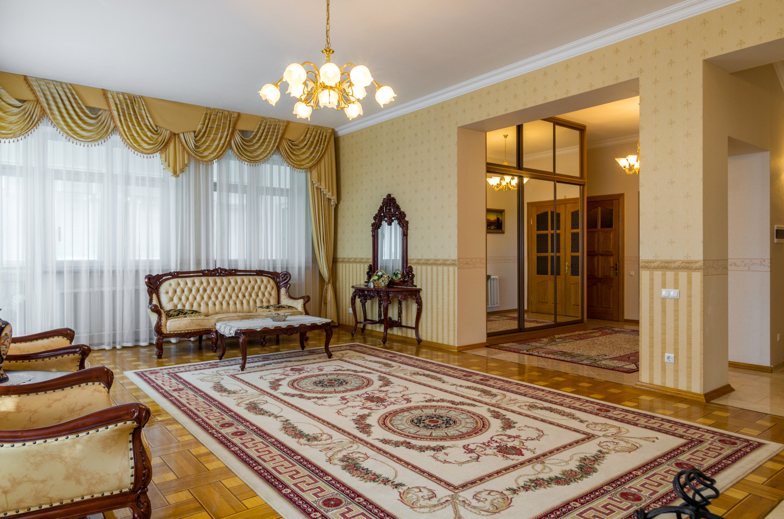 interior, foto, diseño, sofá, sala, alfombra, candelabro