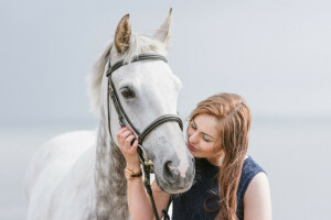 meisje, paard, humeur