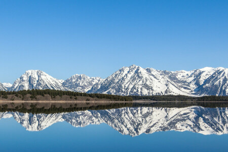 montagne, natura, mare, neve, il cielo, sfondo