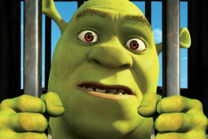 tekenfilm, groen, traliewerk, boeman, poster, gevangene, Shrek, Shrek Forever After