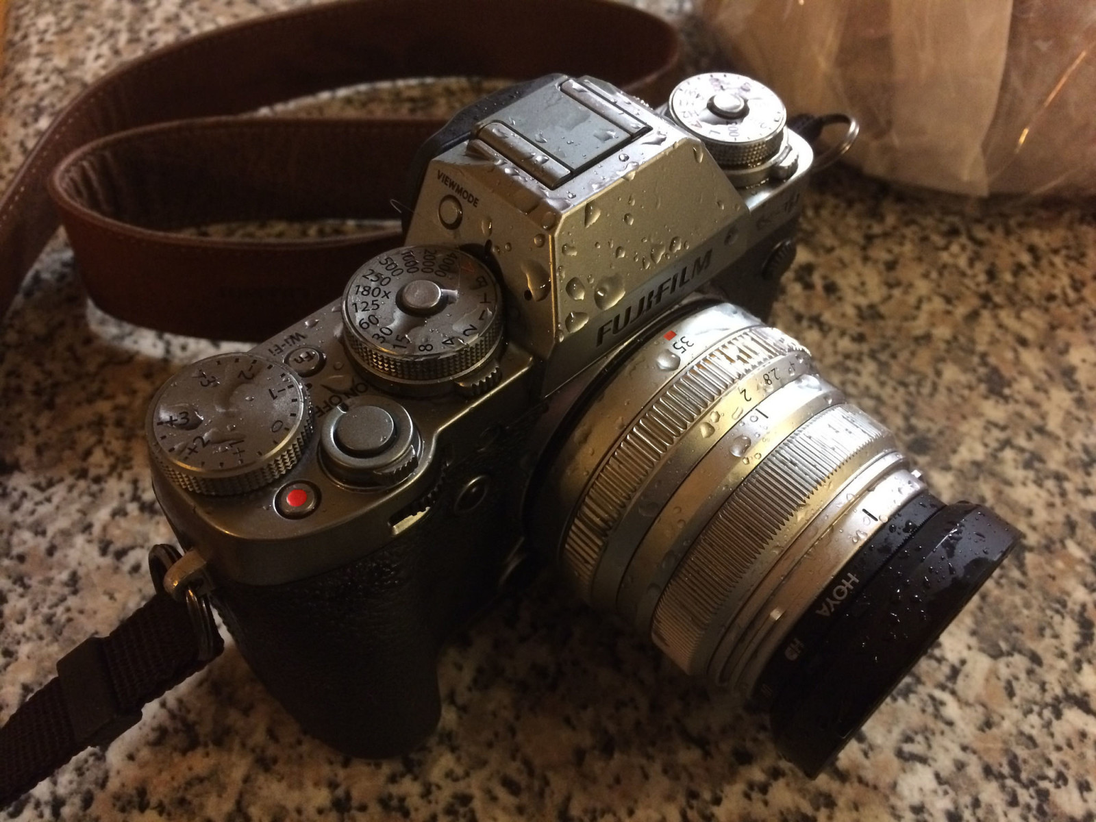 picături, aparat foto, obiectiv, Fujifilm, curea de cameră