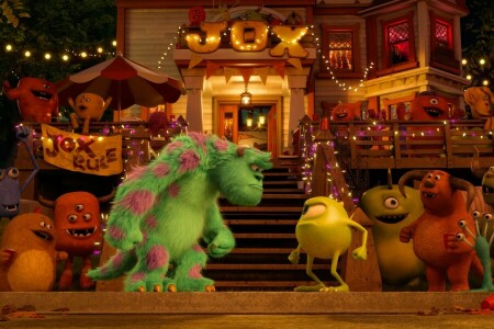 Academy of monsters, tegneserie, Selskab, blomsterkrans, Inc., lys, monstre, Monsters Inc.