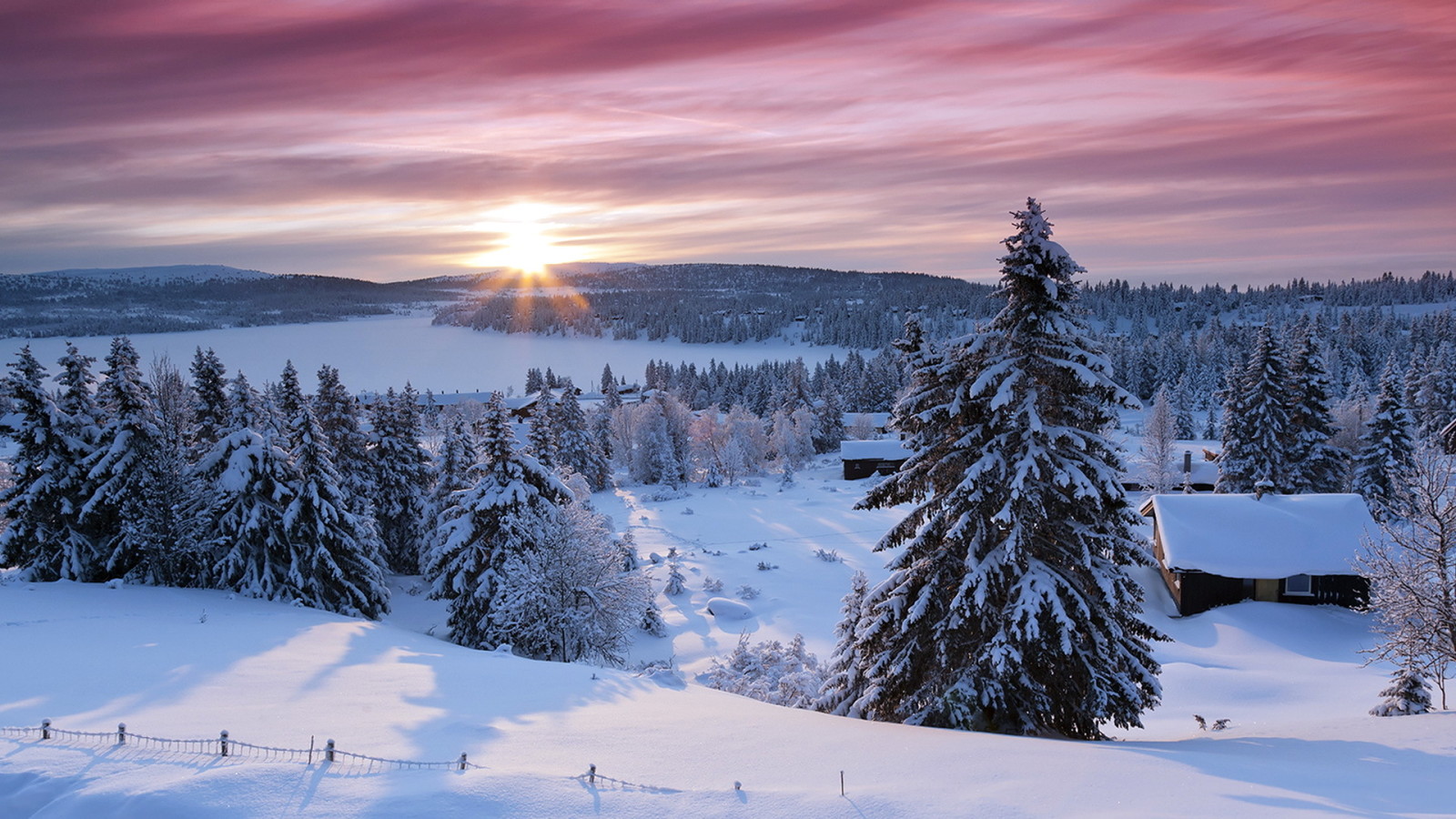 neve, inverno, mattina