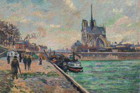 Arman Hyomin, Pont, Paris, image, rivière, la ville, Le paysage urbain