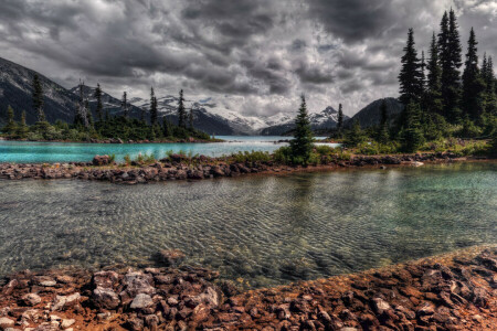 Canada, river, shore, the sky